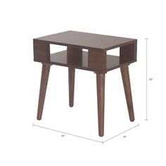 Modern Side Table - Open Shelf, Walnut Brown - additional view