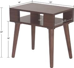 Modern Side Table - Open Shelf, Walnut Brown - additional view