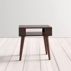 Modern Side Table - Open Shelf, Walnut Brown - additional view