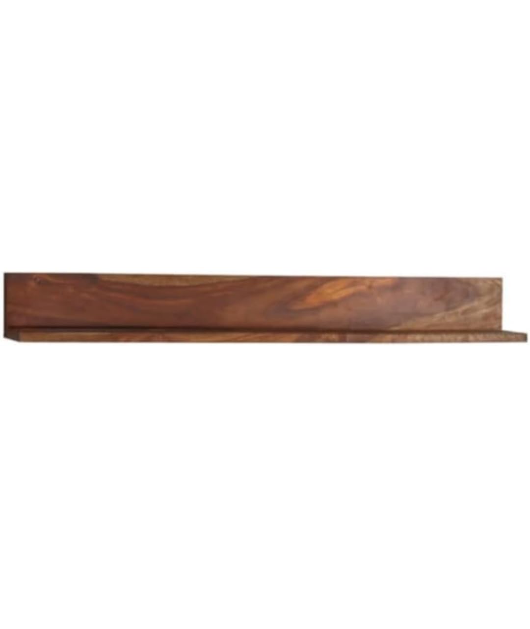 Solid Wood Floating Wall Shelf - Walnut Finish - detail view