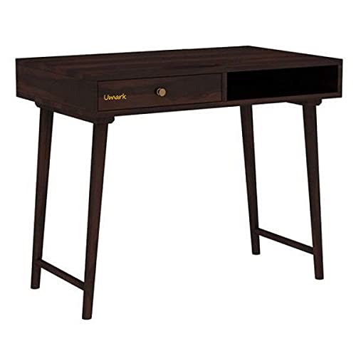 Umark Sheesham Wood Computer Table with Storage & Drawer