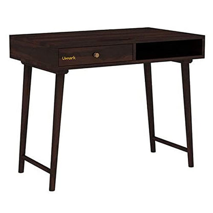 Umark Sheesham Wood Computer Table with Storage & Drawer