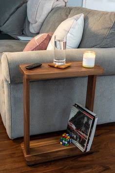 Sheesham Wood Tall Side Table with Lower Shelf - additional view