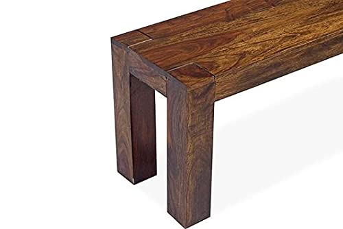 Umark Solid Wood 4 Seater Bench | Sheesham Wood Bench for Livingroom Dining Room Office Outdoor | Walnut Brown Finish