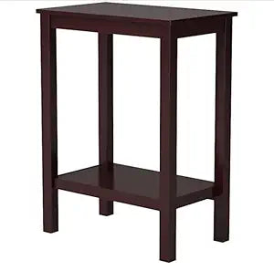 Umark Narrow Bedside Corner Nightstand & Side Table with Shelf, Brown