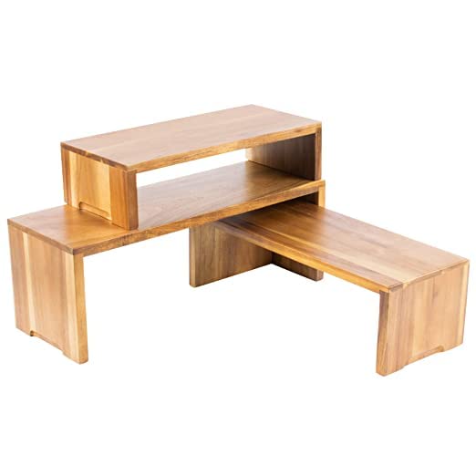 Umark Sheesham Wood Patio Stand Set of 3 - Cake & Vegetable Stand