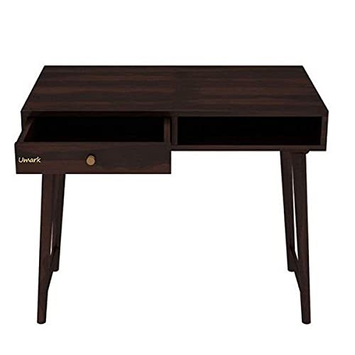 Umark Sheesham Wood Computer Table with Storage & Drawer
