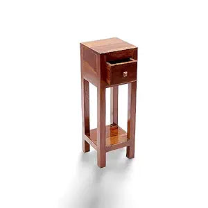 Umark Sheesham Wood Bedside End Table Nightstand with Drawer, Brown