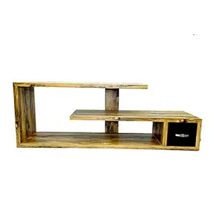 Umark Sheesham Wood Rectangular TV Stand Table with 1 Drawer, Natural
