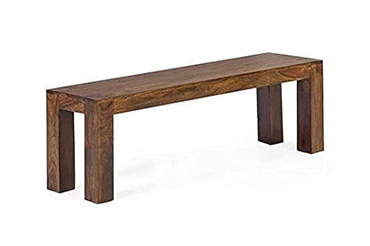 Umark Solid Wood 4 Seater Bench | Sheesham Wood Bench for Livingroom Dining Room Office Outdoor | Walnut Brown Finish