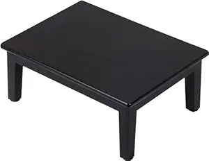 Umark Solid Wooden One-Step Stool for Bed & Adults, 16.5 Inch Black