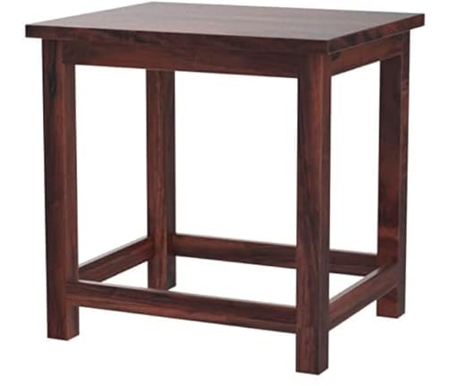 Umark Sheesham Wood 18-Inch Square Sitting Stool, Natural Brown