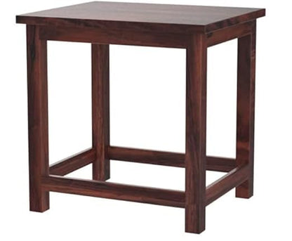 Umark Sheesham Wood 18-Inch Square Sitting Stool, Natural Brown