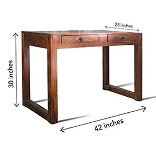 Umark Sheesham Wood Computer Laptop Table with 2 Storage Drawers