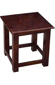 Umark Solid Wood Square End Table & Bedside Nightstand, Dark Brown