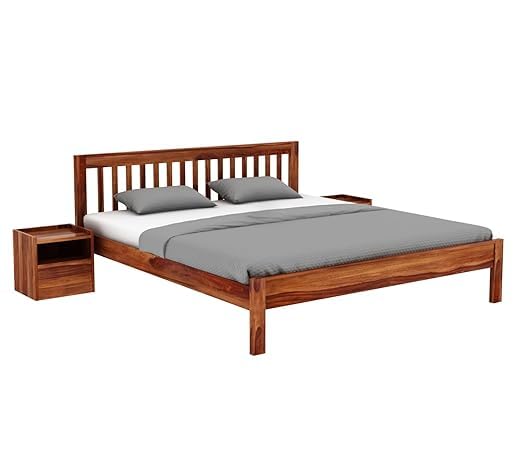 Umark Solid Sheesham Wood Queen Size Bed Without Storage for Bedroom