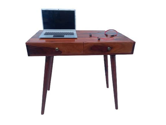 Umark Sheesham Wood Study Table with 2 Drawers & Open Storage