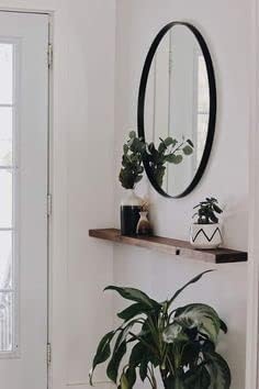 Umark Wooden Floating Wall Shelf with Ledge - Rustic Style