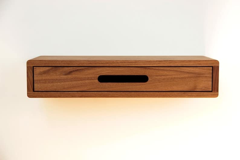 Solid Wood Floating Nightstand - main view