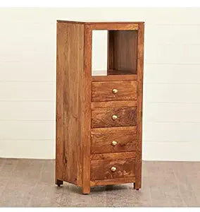 Umark Solid Wood Chest of Drawers Multipurpose Cabinet, Honey Finish