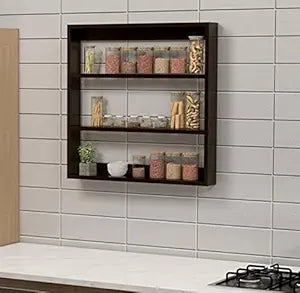 Umark Large 30-Inch Sheesham Wood Wall Shelf & Kitchen Rack, Walnut
