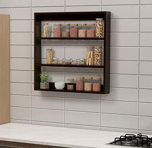 Umark Sheesham Wood Wall Shelf | Rack for Kitchen | Walnut Finish Brown Large Size 30 inch Lenth