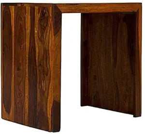 Umark Solid Sheesham Wood Small Bedside Nightstand Side Table, Brown