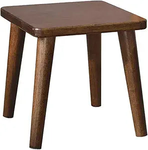 Umark 10-Inch Solid Sheesham Wood Square Sitting Stool, Natural Brown