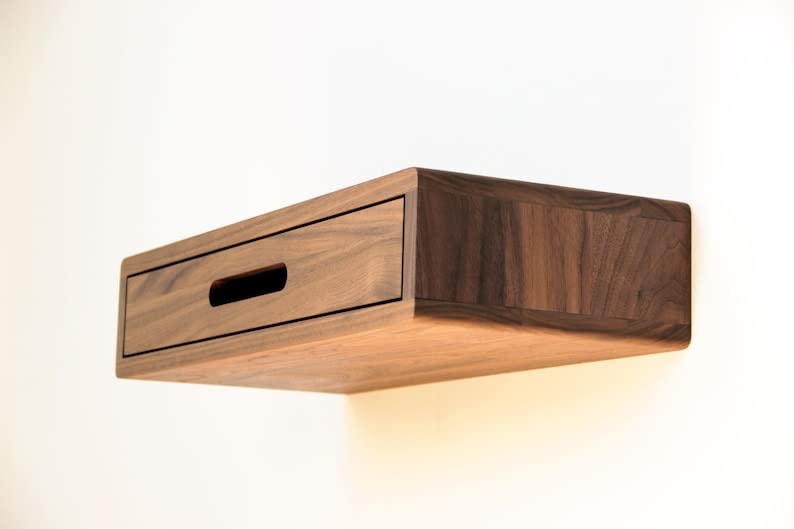 Solid Wood Floating Nightstand - additional view