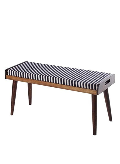 Solid Sheesham Wood 2-Seater Dining Bench - Brown Finish - detail view