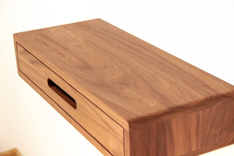 Solid Wood Floating Nightstand - additional view