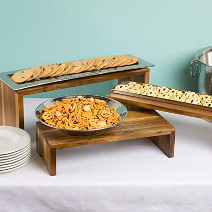 Umark Sheesham Wood Patio Stand Set of 3 - Cake & Vegetable Stand