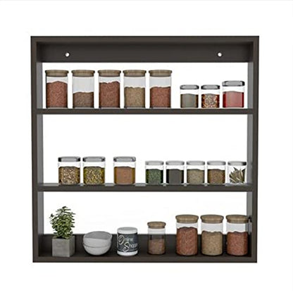 Umark Sheesham Wood Wall Shelf | Rack for Kitchen | Walnut Finish Brown Large Size 30 inch Lenth