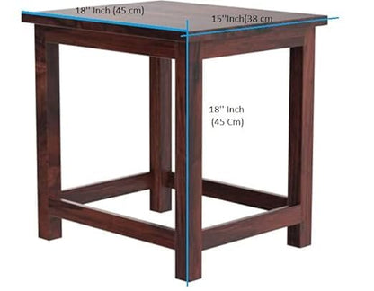 Umark Sheesham Wood 18-Inch Square Sitting Stool, Natural Brown