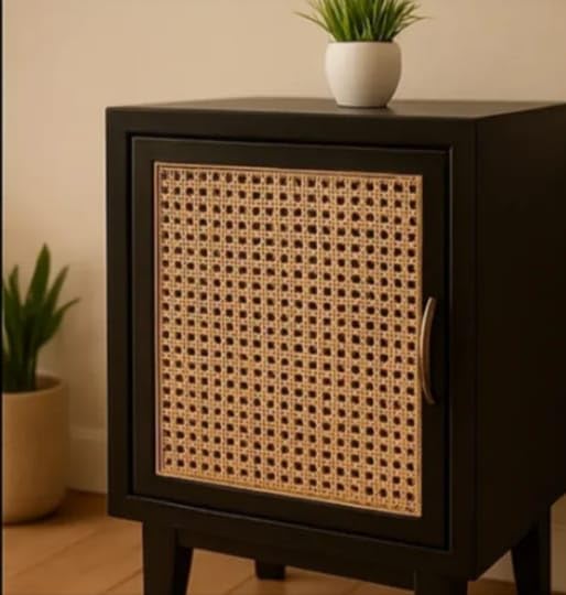 Modern Rattan Cabinet Side Table - additional view