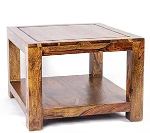 Umark Solid Sheesham Wood Center Coffee Table, Natural Brown