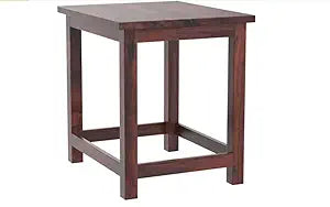 Umark Sheesham Wood 18-Inch Square Sitting Stool, Natural Brown
