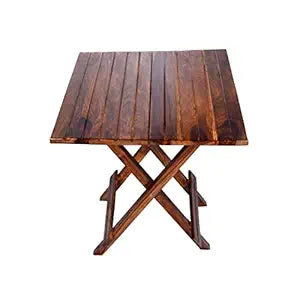Umark Solid Sheesham Wood Square Folding Coffee Table, Natural