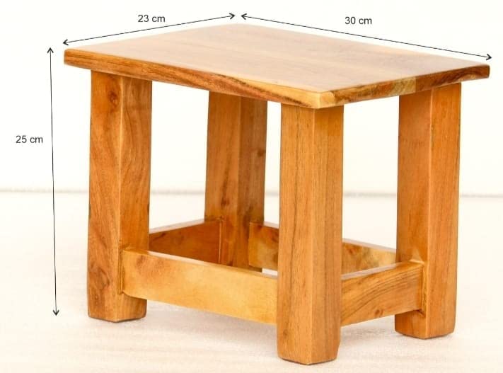 Mini Solid Sheesham Wood Stool - additional view