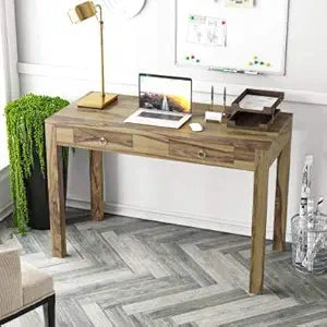 Umark Sheesham Wood 2-Drawer Study & Writing Desk, Provincial Teak