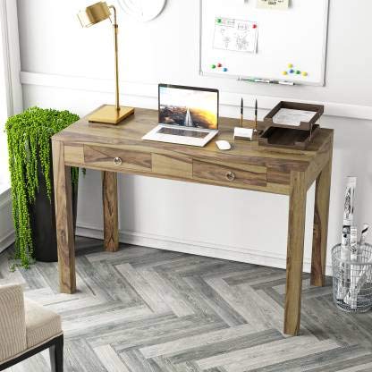 Umark Sheesham Wood Study Table with 2 Drawers - Home Office