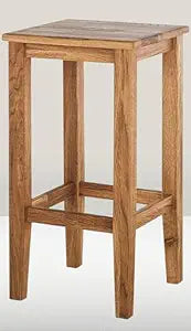 Umark Long High Bar & Kitchen Stool in Mango Wood, Natural Teak