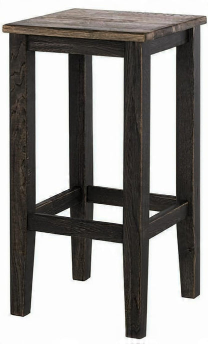 Umark Solid Wooden Bar Stool, 60 cm Height, 30 cm Square Top, Dark