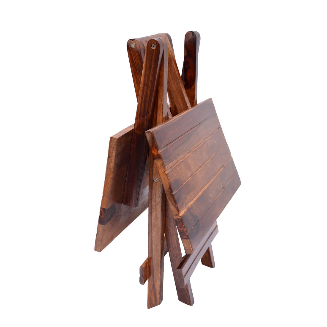 Umark Solid Sheesham Wood Square Folding Coffee Tea Table for Home
