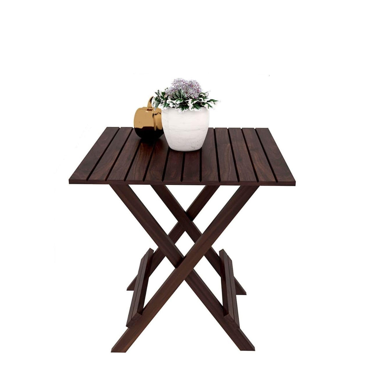 Umark Solid Sheesham Wood Square Folding Coffee Tea Table for Home