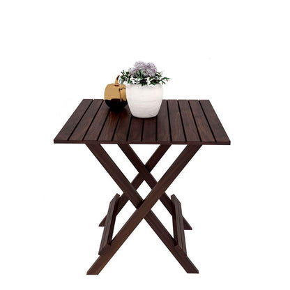 Umark Solid Sheesham Wood Square Folding Coffee Tea Table for Home