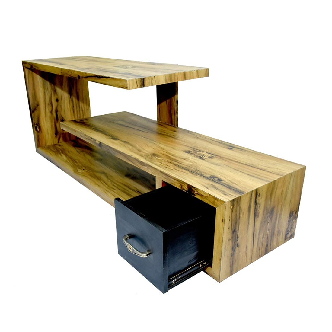 Umark Sheesham Wood TV Unit with Drawer - Natural Finish