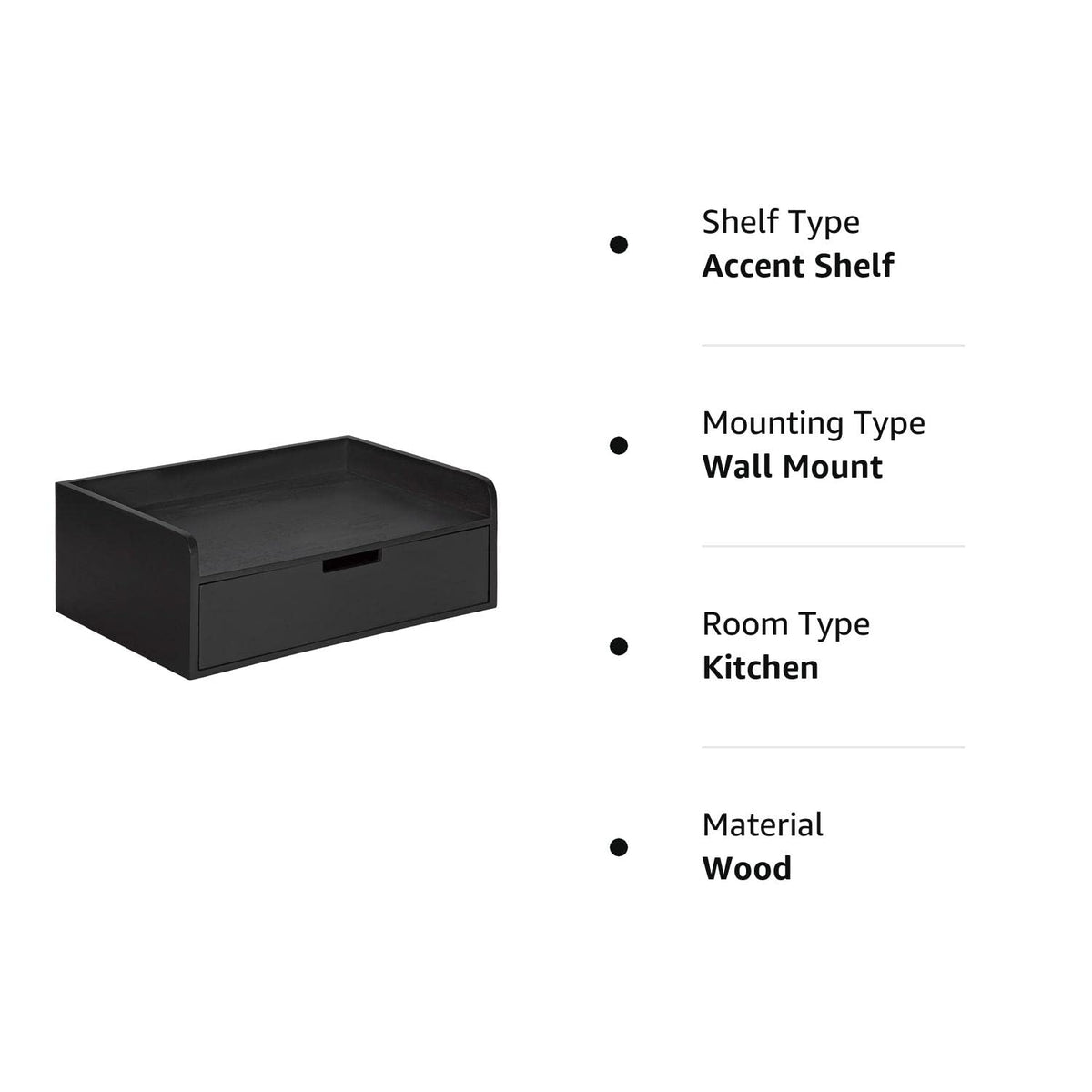 Umark Modern Floating Wall Shelf Side Table with Drawer, Wall Mounted