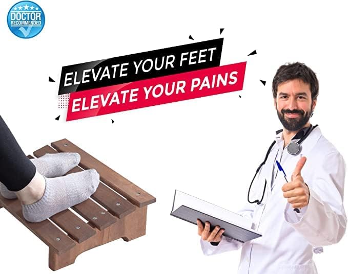 Umark Sheesham Wood Ergonomic Footrest - Under Desk Leg Rest