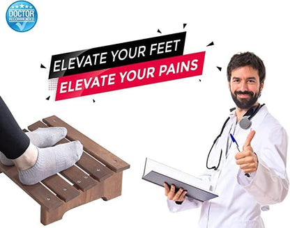 Umark Sheesham Wood Ergonomic Footrest - Under Desk Leg Rest